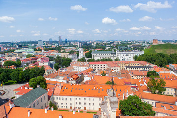 Panoramic view of Vilnius old town and castle