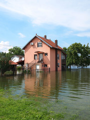 Fototapeta na wymiar flooded house
