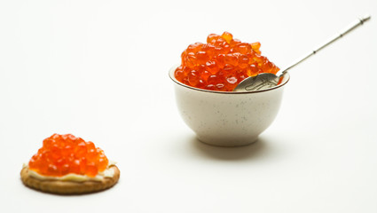 red caviar on a cracker