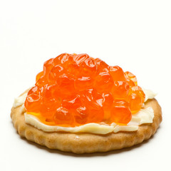 red caviar on a cracker