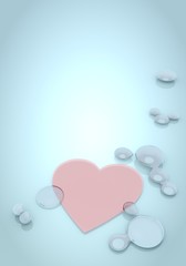 3d graphic of a pale heart icon