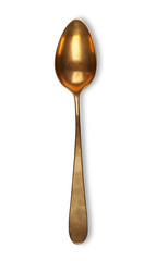 Golden spoon on white