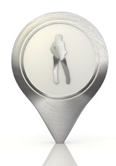 Illustration of a modern sexy sign on a chrome map marker