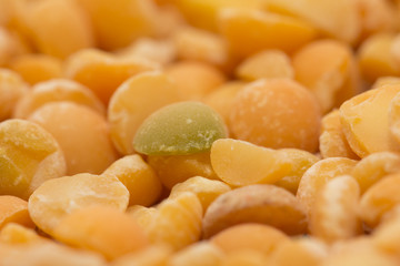 background of yellow peas. macro