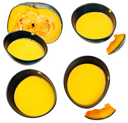 top view on pumpkin soup