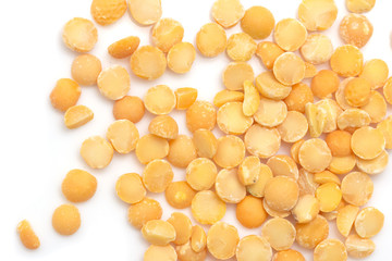 peas on a white background. macro