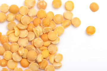 peas on a white background. macro