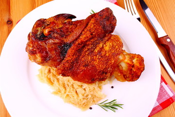 Grilled pork with pickled cabbage