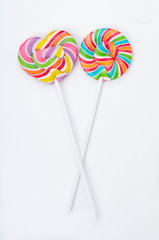 Lollipops on the white background.