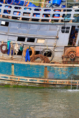 Fototapeta na wymiar thai fishing boat at the harbor