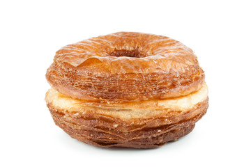 Croissant and doughnut mixture isolated on white