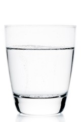 glass with water with bubbles
