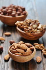 Almonds, walnuts and hazelnuts