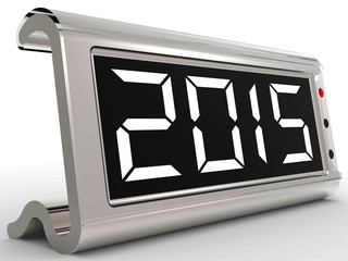 Desk Calendar Shows Year Two Thousand Fifteen