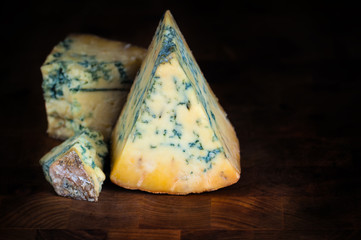 Stilton mature blue cheese - Dark background