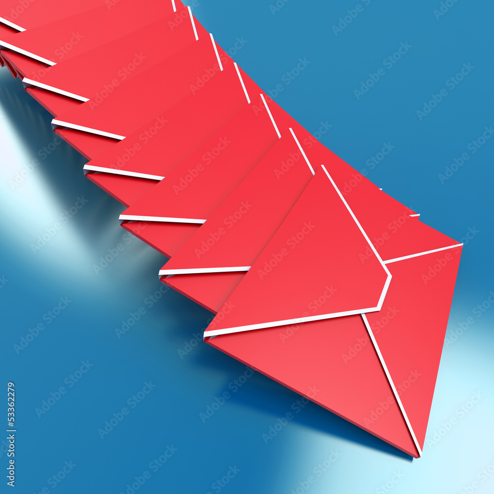 Poster envelopes shows mailing technology worldwide inbox folder
