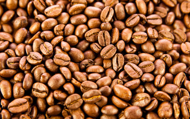 Brown coffee, background texture. roasted coffee beans. Brown co