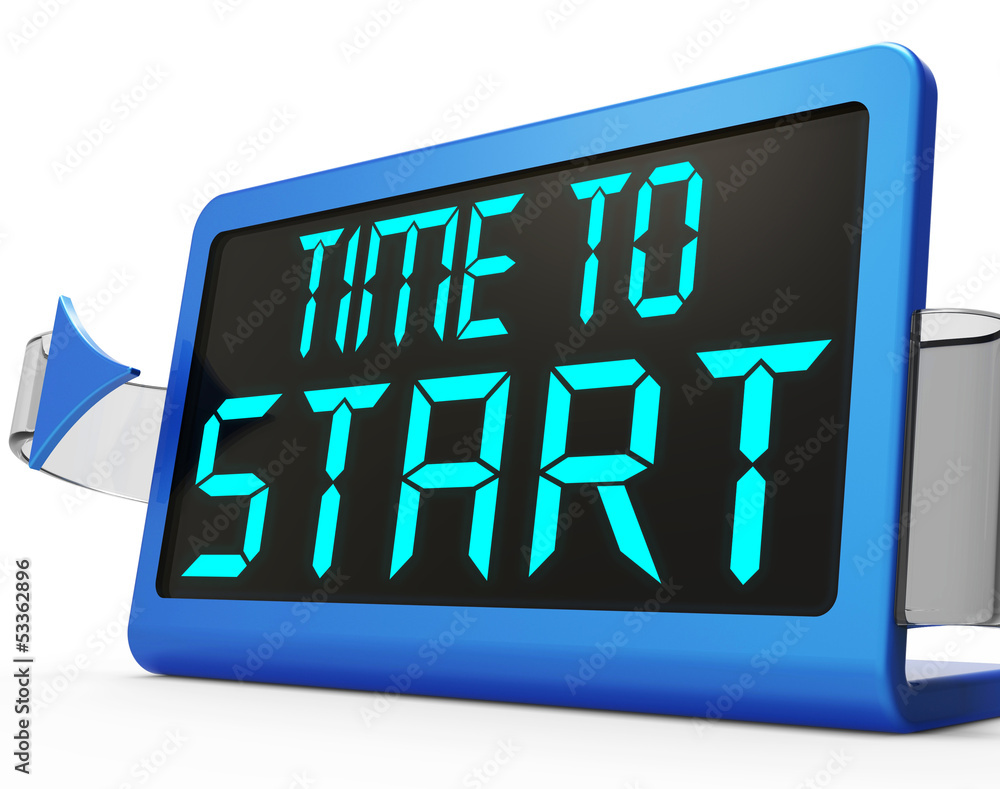 Poster time to start message showing beginning or activating