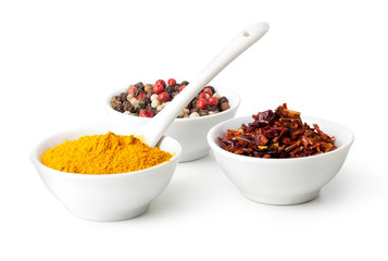 Spices Curry, Peppers Mix and paprika