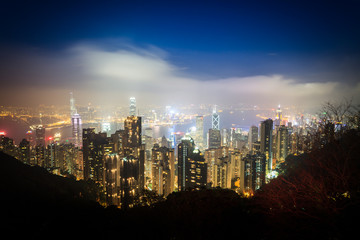 Obraz premium Hong Kong's Victoria Harbour at night