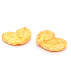 homemade pastry biscuits heart isolated on white background