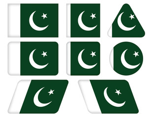 set of buttons with flag of Pakistan