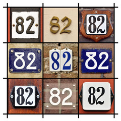 Collage of House Numbers Eighty-two