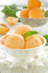 Homemade apricot ice cream.
