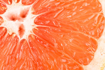 macro of red grapefruit