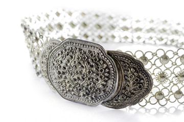vintage silver belt for woman dressing .