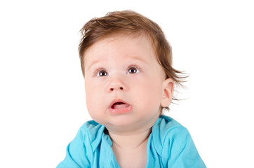 Closeup portrait of a cute baby