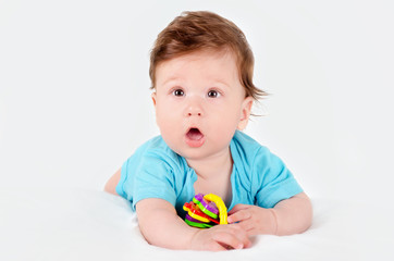 Closeup portrait of a cute smiling baby