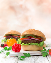 Delicious hamburgers