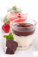 assortment of panna cotta