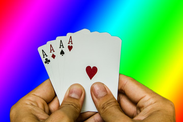 Cards holding by hand