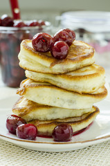 Pancakes with cherry