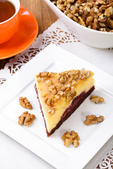 Delicious apple pie with whipped cream,