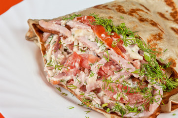 pancakes with ham