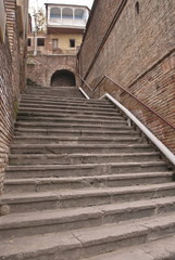 Old stone steps in Old City of Tbilisi, Georgia.