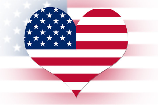 USA flag heart