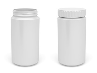 White plastic bottles