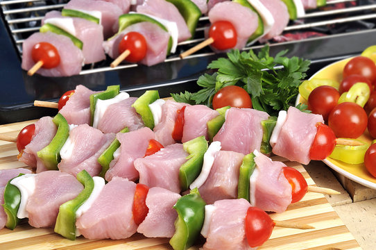 brochette de volaille et poivron
