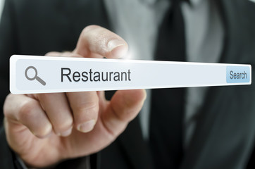 Word Restaurant written in search bar