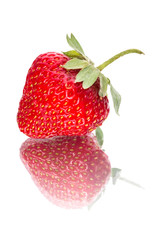 Strawberries on white