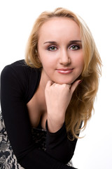 Naklejka premium Isolated portrait shot of a blonde