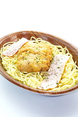 Spaghetti carbonara, a typical italian dish