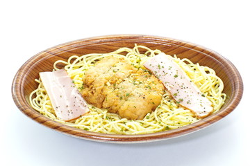 Spaghetti carbonara, a typical italian dish