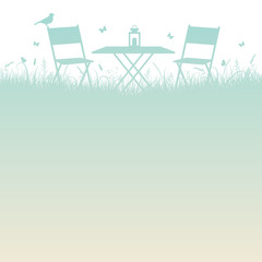 Summer Garden Table & Chairs Turquoise/Beige
