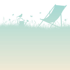 Summer Meadow Canvas Chair Turquoise/Beige