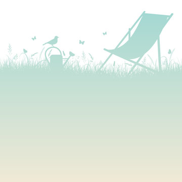 Summer Meadow Canvas Chair Turquoise/Beige